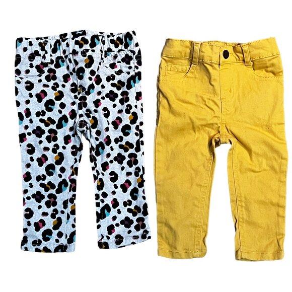 Bundle of 2 Garanimals Baby Girls Pants Sz 12 Months Cute Animal Print and Brigh - Picture 4 of 8